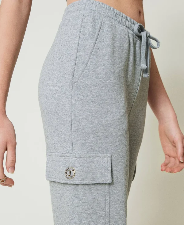 Pantalons Cargo | Pantalons De Jogging*TWINSET Milano Pantalon De Jogging En Molleton Avec Oval T Gris moyen chiné