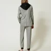 pantalon_de_jogging_en_pi_3.webp Pantalons De Jogging*TWINSET Milano Pantalon De Jogging En Pied-de-poule Petit Pied-de-Poule Noir/Blanc Neige