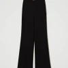 pantalon_droit_avec_bride_1.webp Pantalons Élégants | Pantalons Droits Et Cigarette*TWINSET Milano Pantalon Droit Avec Bride Oval T Noir