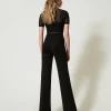 pantalon_droit_avec_bride_3.webp Pantalons Élégants | Pantalons Droits Et Cigarette*TWINSET Milano Pantalon Droit Avec Bride Oval T Noir