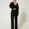 pantalon_en_drap_avec_seq_3.webp Pantalons Élégants | Pantalons Larges Et Palazzo*TWINSET Milano Pantalon En Drap Avec Sequins Noir