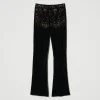 pantalon_en_maille_floral_1.webp Pantalons Élégants | Pantalons Droits Et Cigarette*TWINSET Milano Pantalon En Maille Florale Au Crochet Noir