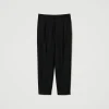 pantalon_en_serg_de_laine_1.webp Pantalons Élégants | Pantalons Droits Et Cigarette*TWINSET Milano Pantalon En Sergé De Laine Mélangée Noir