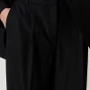 pantalon_en_serg_de_laine_5.webp Pantalons Élégants | Pantalons Droits Et Cigarette*TWINSET Milano Pantalon En Sergé De Laine Mélangée Noir