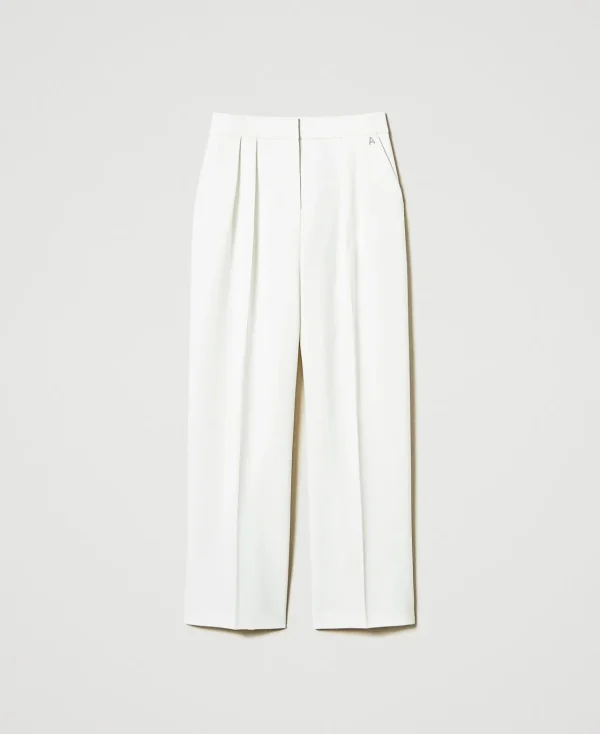 Pantalons Larges Et Palazzo*TWINSET Milano Pantalon Palazzo Avec Plis Off White