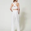 Pantalons Larges Et Palazzo*TWINSET Milano Pantalon Palazzo Avec Plis Off White