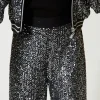 Pantalons Et Jeans*TWINSET Milano Pantalon Palazzo Avec Sequins All-over Canon de Fusil Métallisé