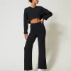 Pantalons Larges Et Palazzo*TWINSET Milano Pantalon Palazzo En Maille De Laine Mélangée Gris Anthracite Chiné