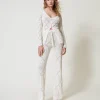 pantalon_sans_coutures_en_0.webp Pantalons Droits Et Cigarette*TWINSET Milano Pantalon Sans Coutures En Fil Treeblend Blanc Neige