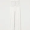 pantalon_sans_coutures_en_1.webp Pantalons Droits Et Cigarette*TWINSET Milano Pantalon Sans Coutures En Fil Treeblend Blanc Neige