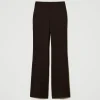 pantalon_taille_haute_en__1-1.webp Pantalons Élégants | Pantalons Droits Et Cigarette*TWINSET Milano Pantalon Taille Haute En Laine Stretch Coffee Chocolate
