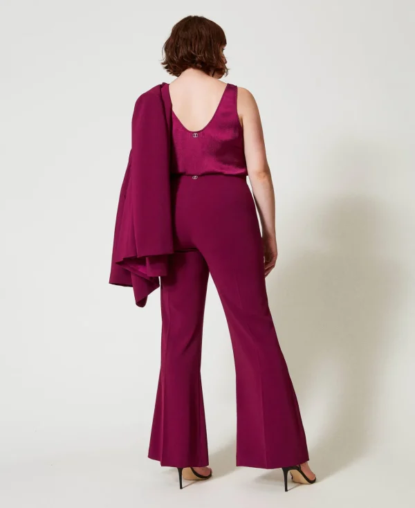 pantalon_vas_avec_chane_o_3.webp Pantalons Évasés*TWINSET Milano Pantalon évasé Avec Chaîne Oval T Violet « Prune Rouge »