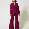 pantalon_vas_avec_chane_o_4.webp Pantalons Évasés*TWINSET Milano Pantalon évasé Avec Chaîne Oval T Violet « Prune Rouge »