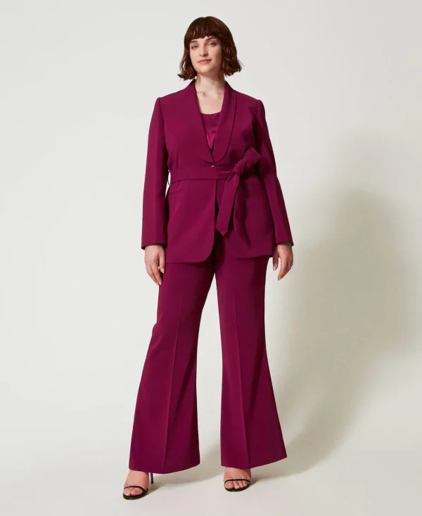 pantalon_vas_avec_chane_o_4.webp Pantalons Évasés*TWINSET Milano Pantalon évasé Avec Chaîne Oval T Violet « Prune Rouge »