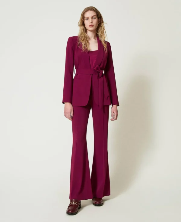 pantalon_vas_avec_chane_o_6.webp Pantalons Évasés*TWINSET Milano Pantalon évasé Avec Chaîne Oval T Violet « Prune Rouge »