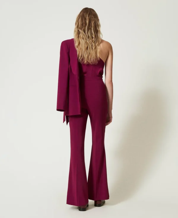 pantalon_vas_avec_chane_o_7.webp Pantalons Évasés*TWINSET Milano Pantalon évasé Avec Chaîne Oval T Violet « Prune Rouge »
