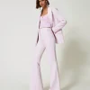 Pantalons Évasés*TWINSET Milano Pantalon évasé Avec Crêpe Cady Rose « Pink Tulle »