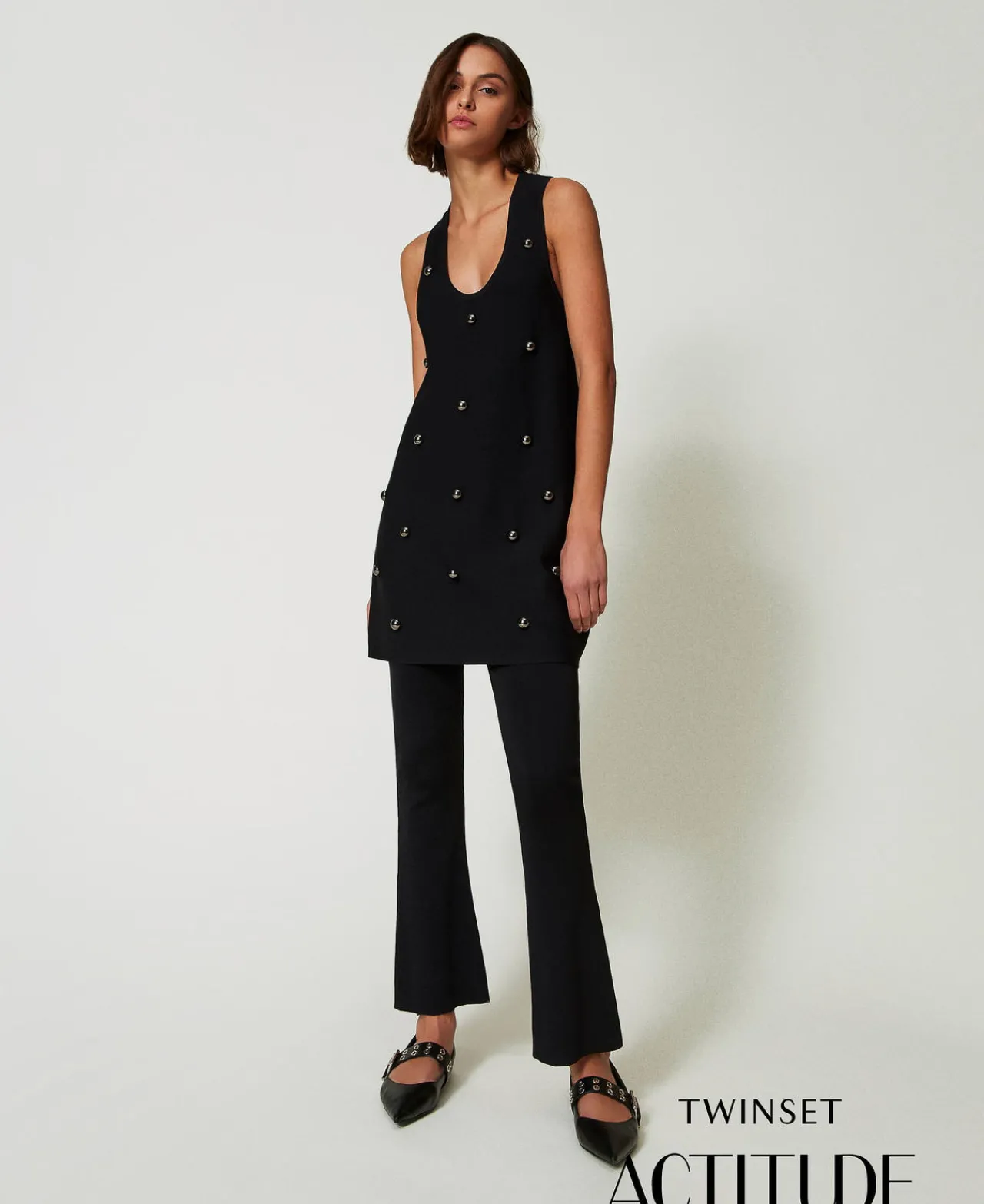 Pantalons Évasés*TWINSET Milano Pantalon évasé En Maille Noir