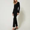 Pantalons Évasés*TWINSET Milano Pantalon évasé En Maille Noir