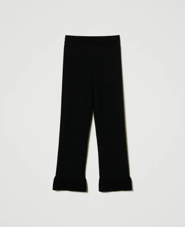 Pantalons Évasés*TWINSET Milano Pantalon évasé En Maille Noir