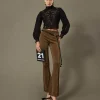 Pantalons Élégants | Pantalons Évasés*TWINSET Milano Pantalon évasé En Maille Avec Lurex Bicolore Fondant/Or Foncé