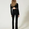 Pantalons Évasés*TWINSET Milano Pantalon évasé En Maille Côtelée Noir