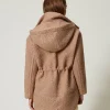parka_en_drap_fronc_3.webp Manteaux Et Trenchs*TWINSET Milano Parka En Drap Froncé Marron « Beaver »