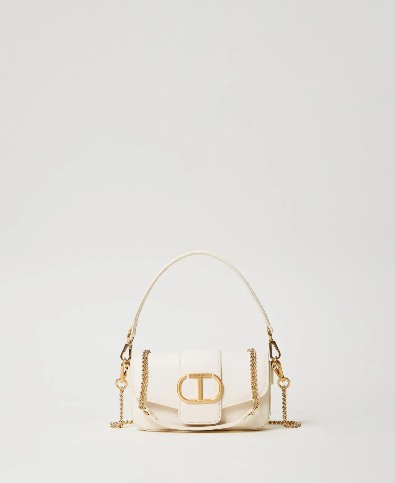 petit_sac__bandoulire_ami_0-1.webp Sacs Porté Épaule | Sacs À Bandoulière*TWINSET Milano Petit Sac à Bandoulière «Amie» En Cuir Blanc « Old White »