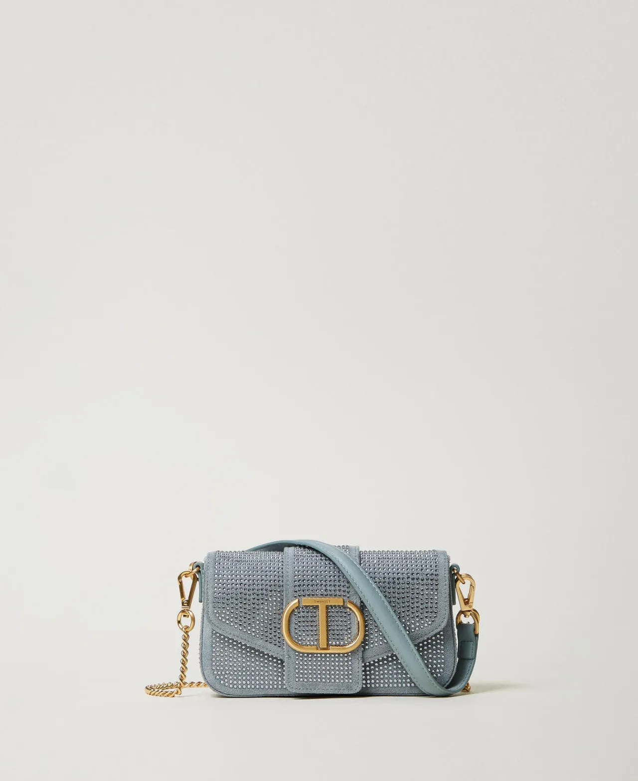 petit_sac__bandoulire_ami_0-4.webp Mini Sacs | Sacs Porté Épaule*TWINSET Milano Petit Sac à Bandoulière «Amie» Avec Strass Gris Gainsboro