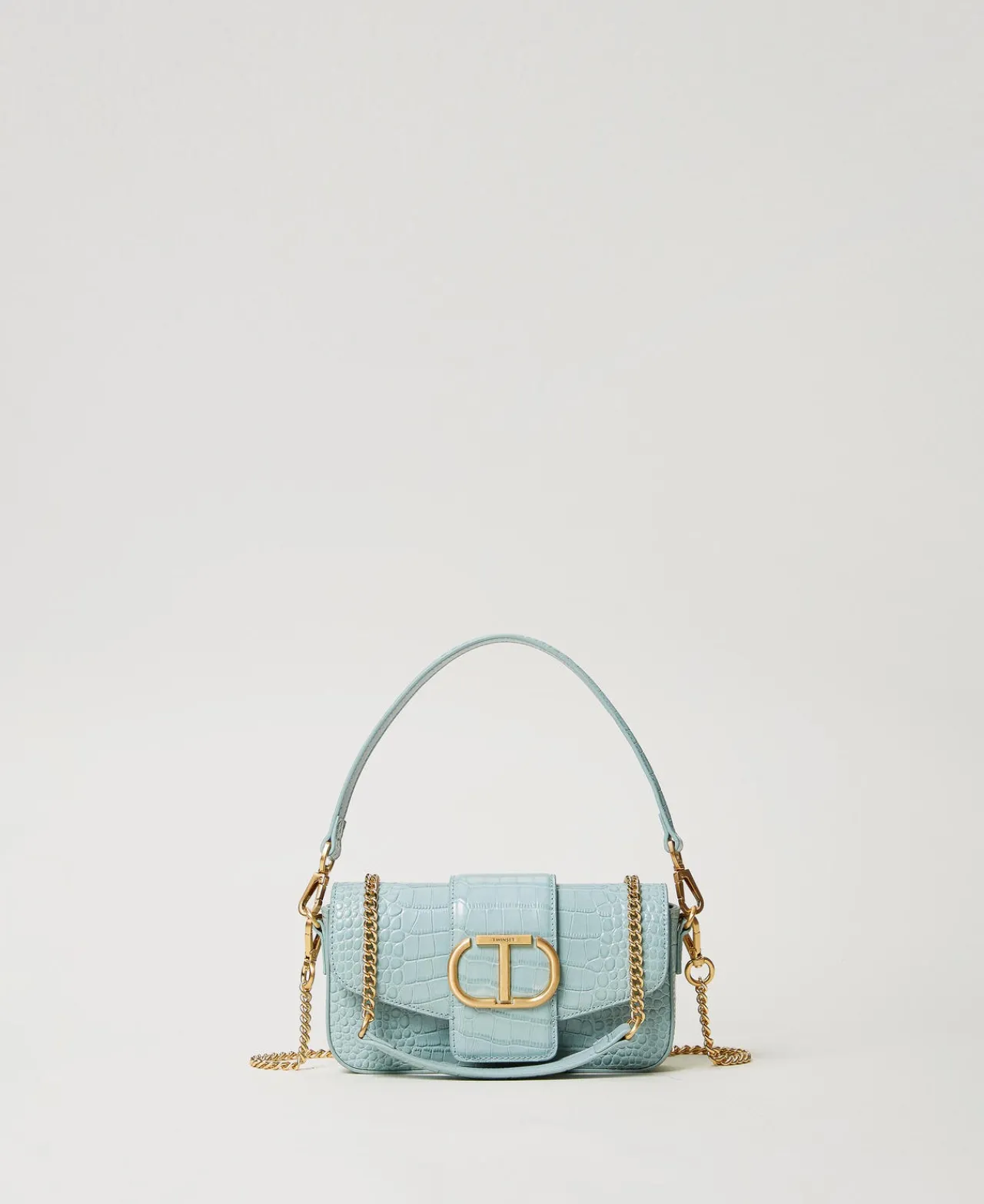 petit_sac__bandoulire_ami_0-7.webp Mini Sacs | Sacs Porté Épaule*TWINSET Milano Petit Sac à Bandoulière «Amie» Avec Imprimé Croco Gris Gainsboro