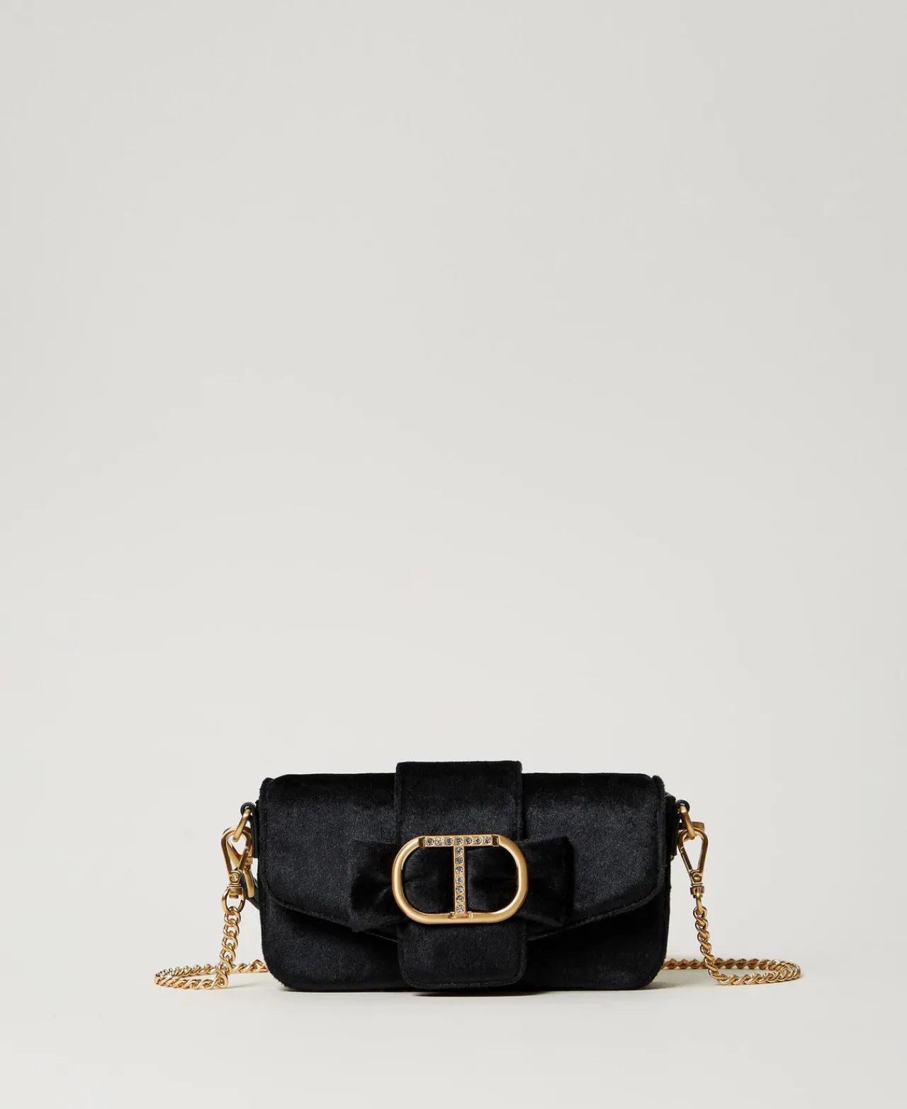 petit_sac__bandoulire_ami_0.webp Sacs Porté Épaule | Sacs À Bandoulière*TWINSET Milano Petit Sac à Bandoulière «Amie» En Velours Brodé Noir
