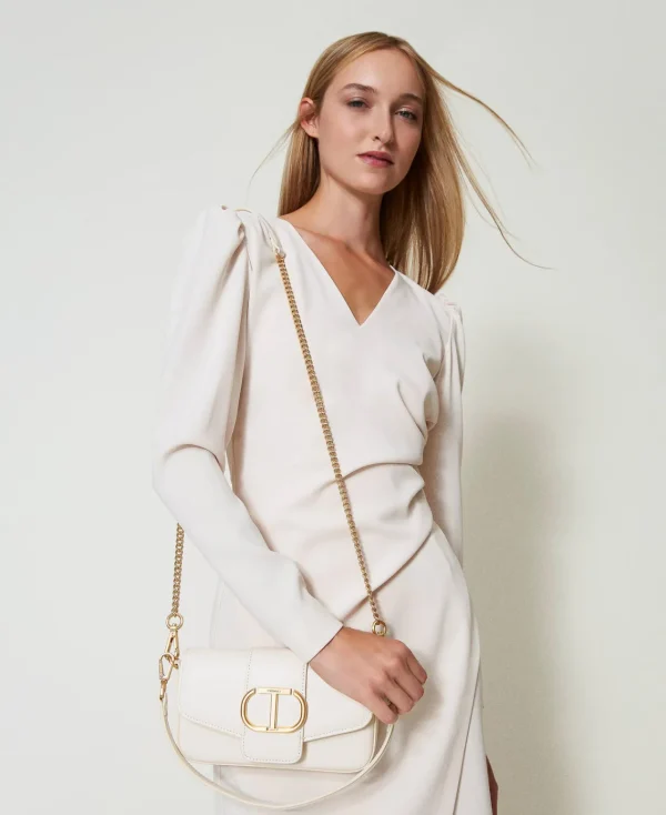 Sacs Porté Épaule | Sacs À Bandoulière*TWINSET Milano Petit Sac à Bandoulière «Amie» En Cuir Blanc « Old White »