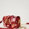 petit_sac__bandoulire_ami_2-2.webp Sacs Porté Épaule | Sacs À Bandoulière*TWINSET Milano Petit Sac à Bandoulière «Amie» Avec Broderie Grandes Fleurs Rouge/Red Plum