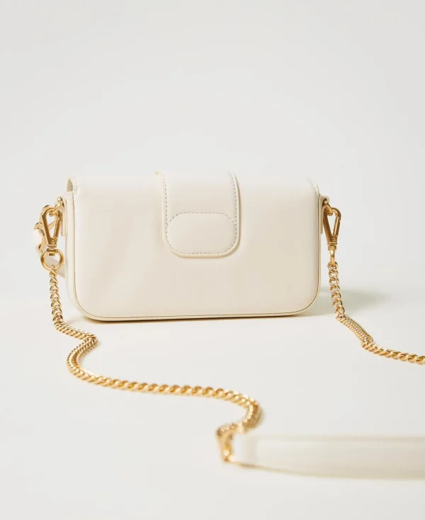 Sacs Porté Épaule | Sacs À Bandoulière*TWINSET Milano Petit Sac à Bandoulière «Amie» En Cuir Blanc « Old White »