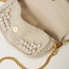 Sacs Porté Épaule | Sacs À Bandoulière*TWINSET Milano Petit Sac à Bandoulière «Amie» En Crochet Avec Perles Blanc « Old White »
