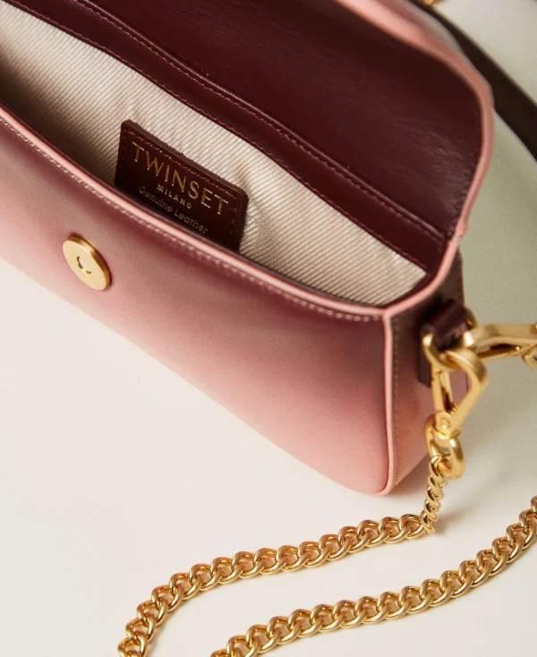 Mini Sacs | Sacs Porté Épaule*TWINSET Milano Petit Sac à Bandoulière «Amie» En Cuir Dégradé Rouge Pompéien