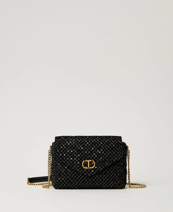 petit_sac__bandoulire_dre_0.webp Sacs Porté Épaule | Sacs À Bandoulière*TWINSET Milano Petit Sac à Bandoulière «Dreamy» En Velours Brodé Noir