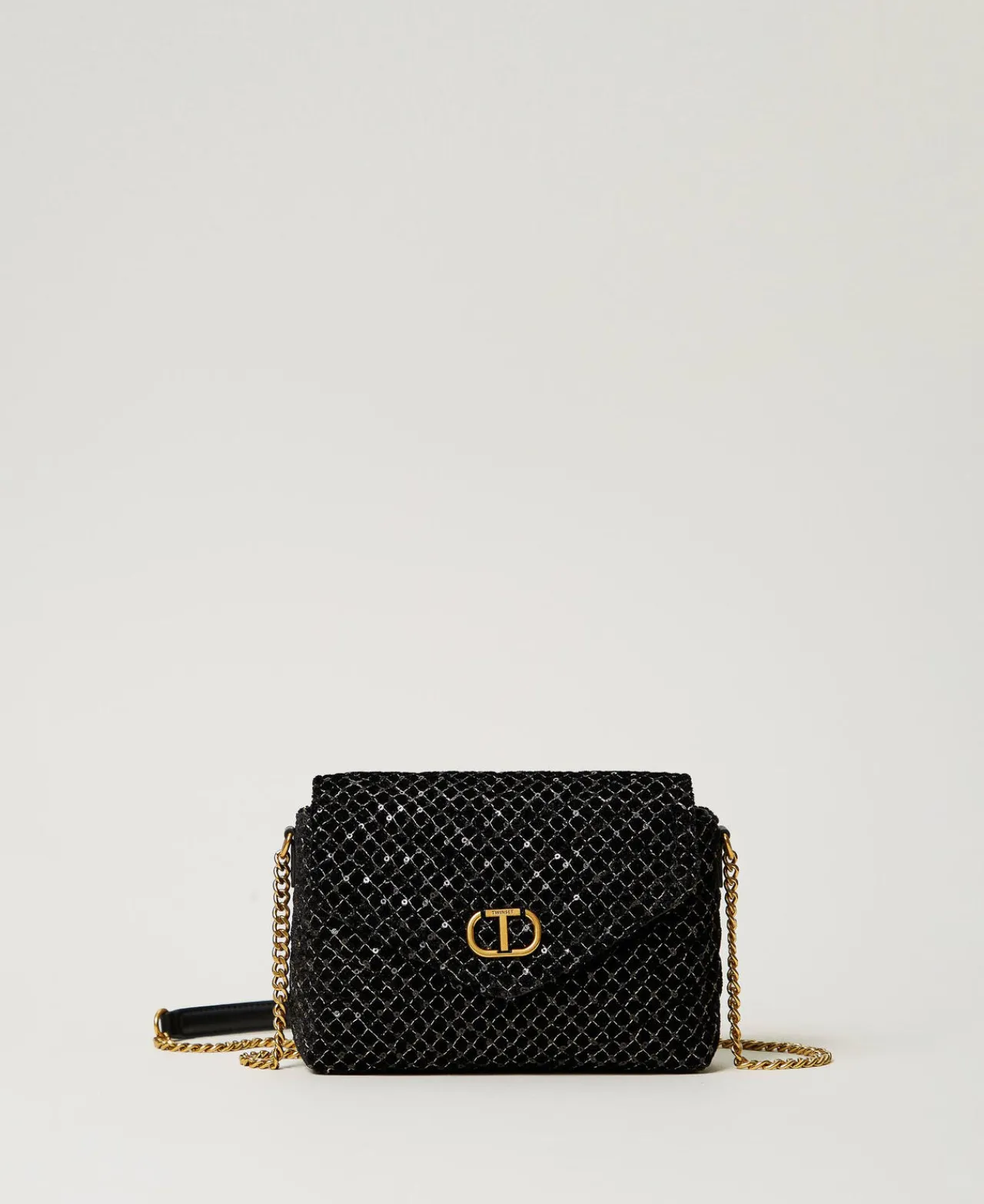 petit_sac__bandoulire_dre_0.webp Sacs Porté Épaule | Sacs À Bandoulière*TWINSET Milano Petit Sac à Bandoulière «Dreamy» En Velours Brodé Noir