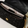 petit_sac__bandoulire_dre_4.webp Sacs Porté Épaule | Sacs À Bandoulière*TWINSET Milano Petit Sac à Bandoulière «Dreamy» En Velours Brodé Noir