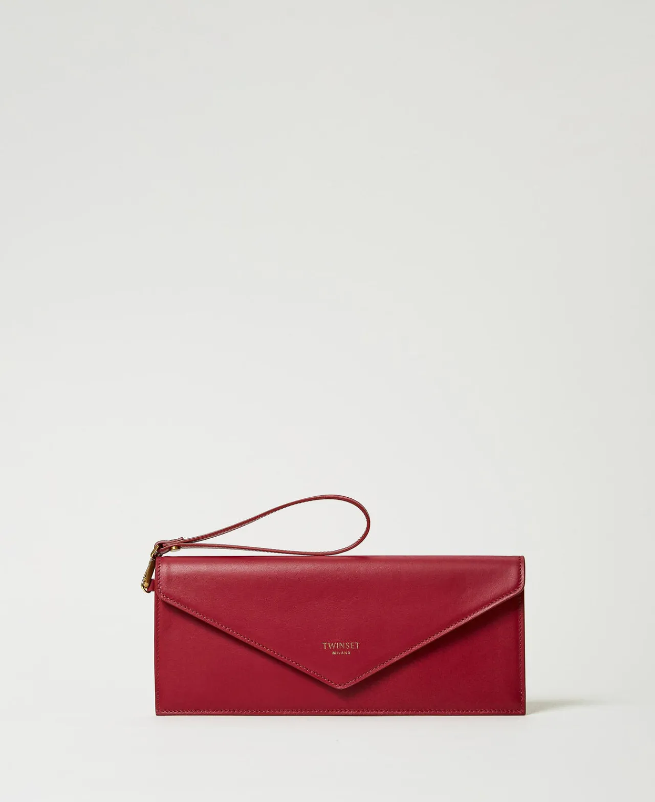 pochette_en_cuir_avec_log_0.webp Sacs À Main*TWINSET Milano Pochette En Cuir Avec Logo Bordeaux