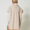 poncho_chin_avec_franges_3.webp Ponchos*TWINSET Milano Poncho Chiné Avec Franges Marron « Sandy Brown »