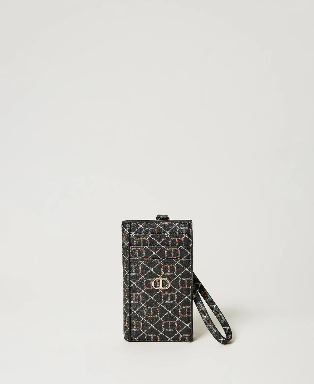 Portefeuilles Et Porte-Clés*TWINSET Milano Porte-cartes Avec Lacet OVAL T Fleur et Twinset/Noir