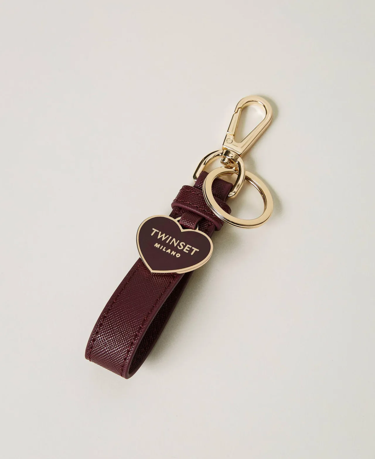 portecls_avec_cur_maill_0.webp Portefeuilles Et Porte-Clés*TWINSET Milano Porte-clés Avec Cœur émaillé Violet « Raspberry Radiance »