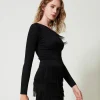 Pulls Et Cardigans*TWINSET Milano Pull Ajusté Avec Ajour Et Tulle Noir