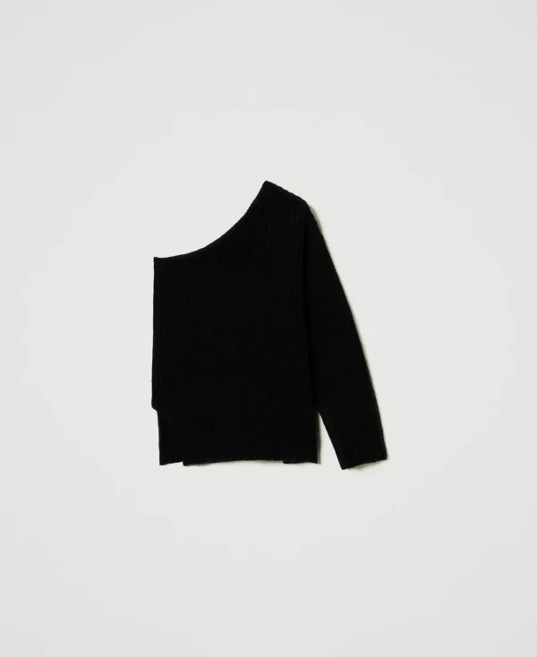 pull_alice_en_laine_et_ca_1.webp Pulls Et Cardigans*TWINSET Milano Pull «Alice» En Laine Et Cachemire Noir