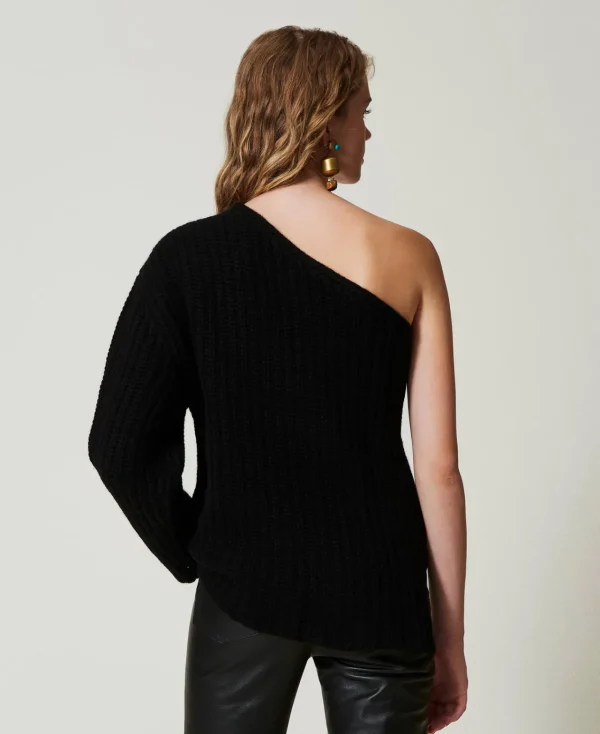 pull_alice_en_laine_et_ca_3.webp Pulls Et Cardigans*TWINSET Milano Pull «Alice» En Laine Et Cachemire Noir