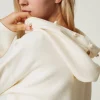 Pulls Et Cardigans | Sweat-Shirts*TWINSET Milano Pull Avec Capuche Et Perles Blanc Antique White