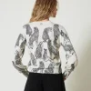 pull_avec_imprim_jaguars_3.webp Pulls Et Cardigans*TWINSET Milano Pull Avec Imprimé Jaguars Imprimé Jaguars Noir/Blanc Neige