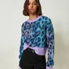 Pulls Et Cardigans*TWINSET Milano Pull Boxy MYFO En Maille Jacquard Jacquard Multicolore Léopard