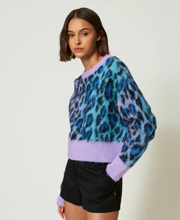 Pulls Et Cardigans*TWINSET Milano Pull Boxy MYFO En Maille Jacquard Jacquard Multicolore Léopard